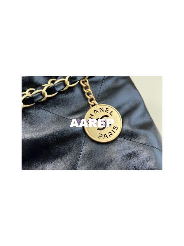 Replica Chanel Mini 22 Handbag Shiny Calfskin & Gold Metal AS3980 Black 22