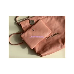 Replica Chanel 22 Handbag Grained Shiny Calfskin & Silver Metal AS3260 AS3261 Coral 2