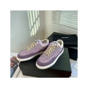 Replica Chanel Sneakers Mesh and Velvet G37488 Purple 2