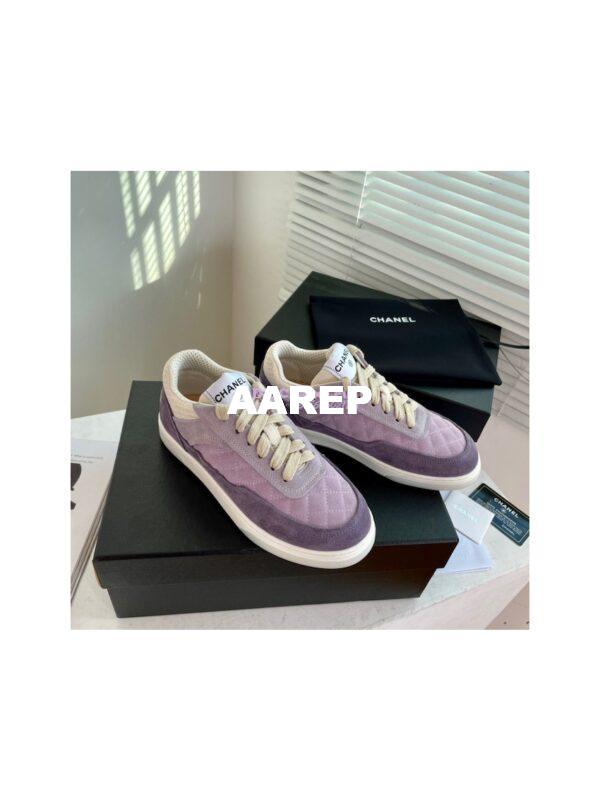 Replica Chanel Sneakers Mesh and Velvet G37488 Purple 3