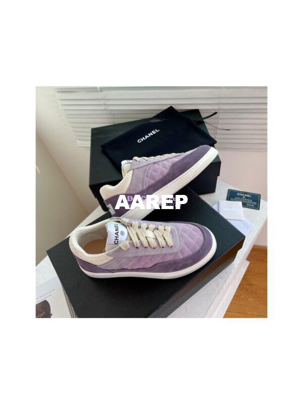 Replica Chanel Sneakers Mesh and Velvet G37488 Purple 4