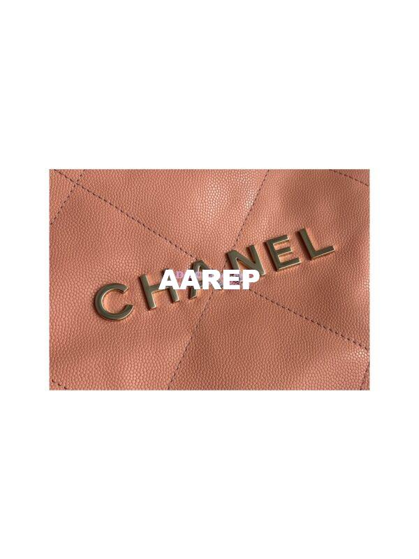 Replica Chanel 22 Handbag Grained Shiny Calfskin & Silver Metal AS3260 AS3261 Coral 12