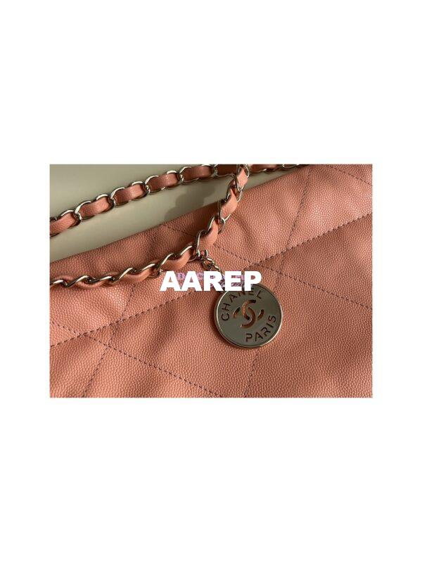 Replica Chanel 22 Handbag Grained Shiny Calfskin & Silver Metal AS3260 AS3261 Coral 17