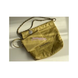 Replica Chanel 22 Handbag Grained Shiny Calfskin & Silver Metal AS3260 AS3261 Yellow
