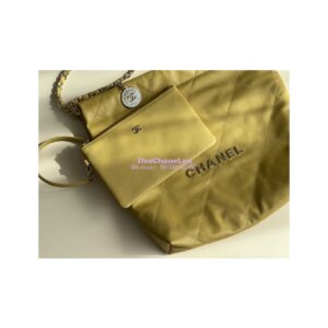Replica Chanel 22 Handbag Grained Shiny Calfskin & Silver Metal AS3260 AS3261 Yellow 2