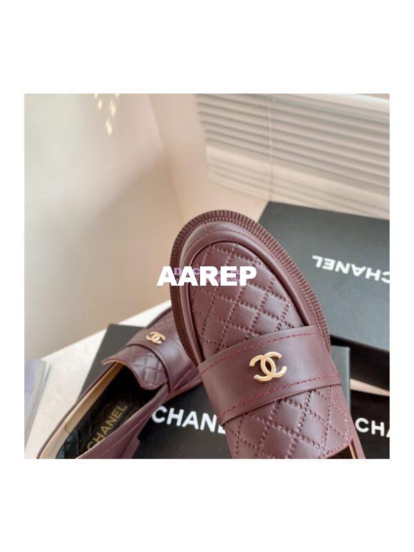 Replica Chanel Shiny Calfskin Loafer G38048 Burgundy 6