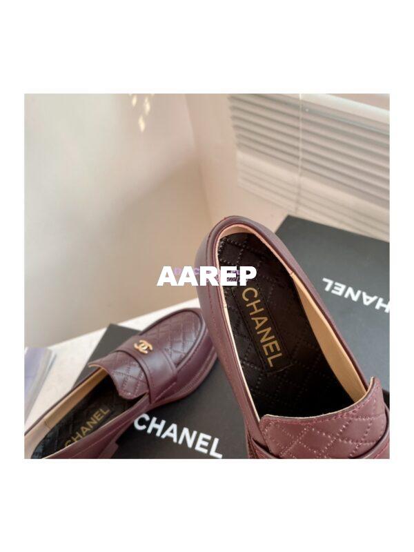 Replica Chanel Shiny Calfskin Loafer G38048 Burgundy 7
