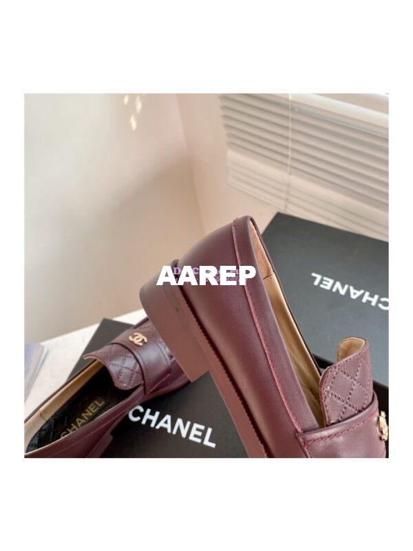 Replica Chanel Shiny Calfskin Loafer G38048 Burgundy 8