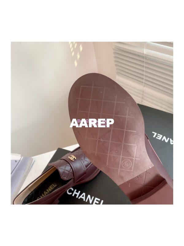 Replica Chanel Shiny Calfskin Loafer G38048 Burgundy 9