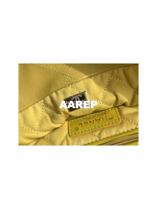 Replica Chanel 22 Handbag Grained Shiny Calfskin & Silver Metal AS3260 AS3261 Yellow 8