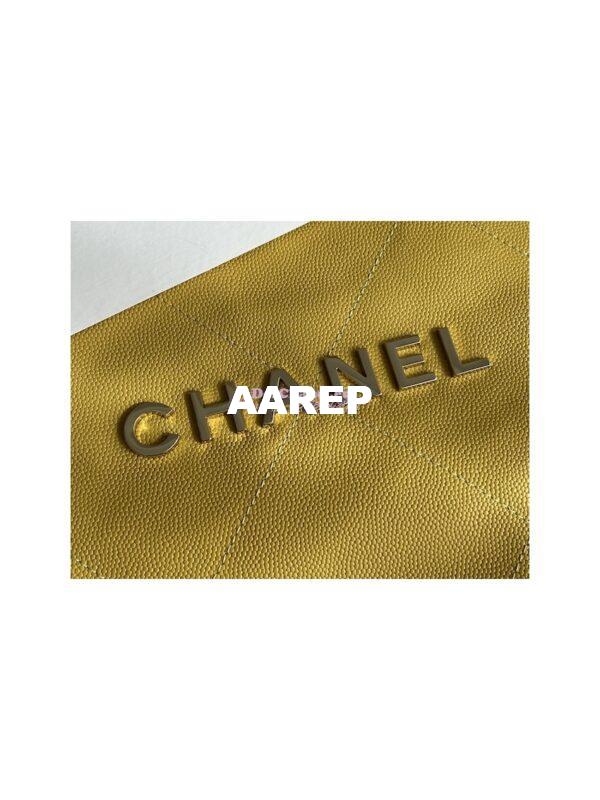 Replica Chanel 22 Handbag Grained Shiny Calfskin & Silver Metal AS3260 AS3261 Yellow 14