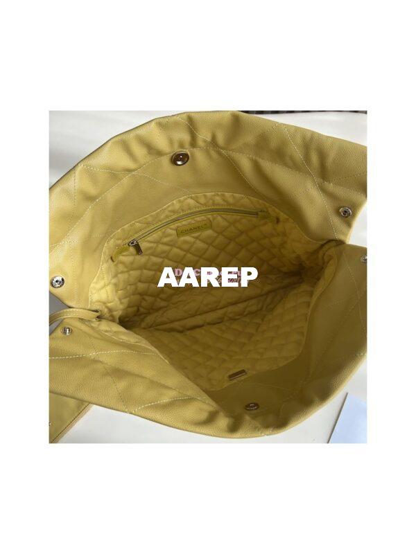 Replica Chanel 22 Handbag Grained Shiny Calfskin & Silver Metal AS3260 AS3261 Yellow 15