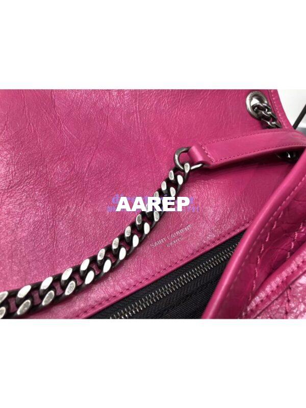 Replica YSL Saint Laurent Niki Chain Bag In Vintage Crinkled And Quilted Leather 498894 Rosy Pink 12