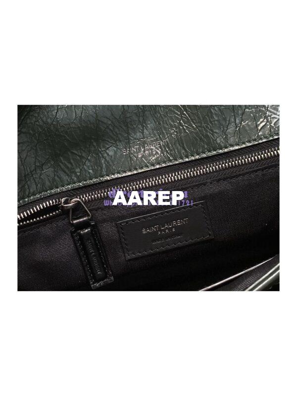 Replica YSL Saint Laurent Niki Chain Bag In Vintage Crinkled And Quilted Leather 498894 Dark Green 6