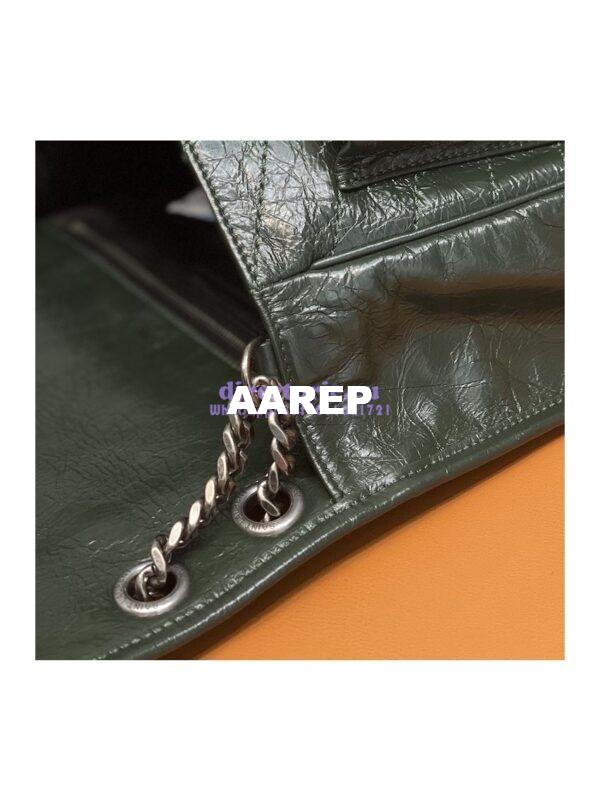 Replica YSL Saint Laurent Niki Chain Bag In Vintage Crinkled And Quilted Leather 498894 Dark Green 7