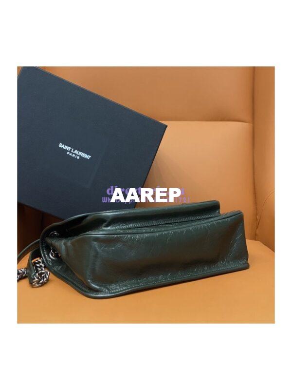 Replica YSL Saint Laurent Niki Chain Bag In Vintage Crinkled And Quilted Leather 498894 Dark Green 11
