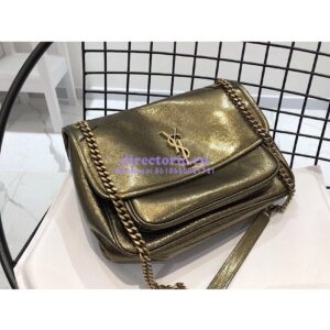 Replica Yves Saint Laurent YSL Niki Medium in Metallic Leather Champagne Gold 2