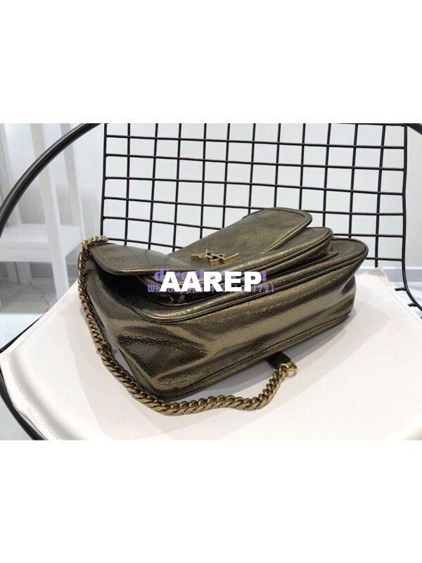 Replica Yves Saint Laurent YSL Niki Medium in Metallic Leather Champagne Gold 7
