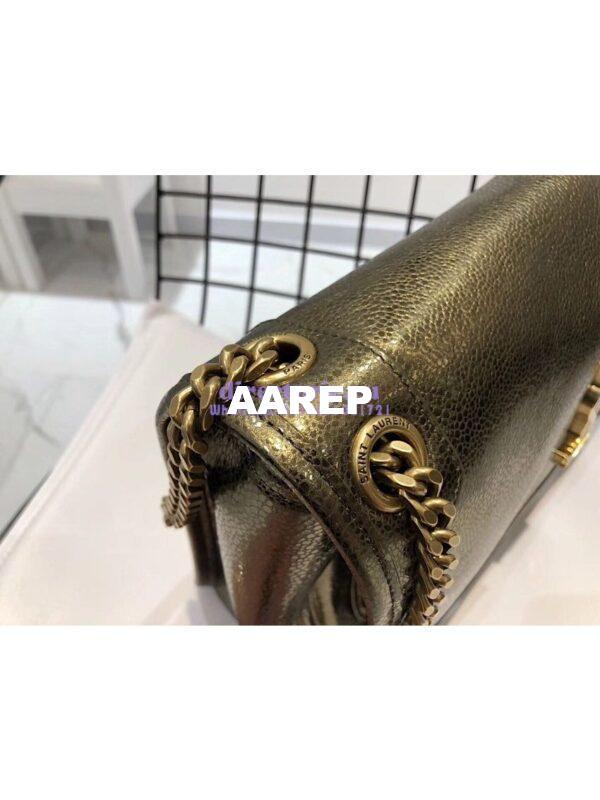 Replica Yves Saint Laurent YSL Niki Medium in Metallic Leather Champagne Gold 9