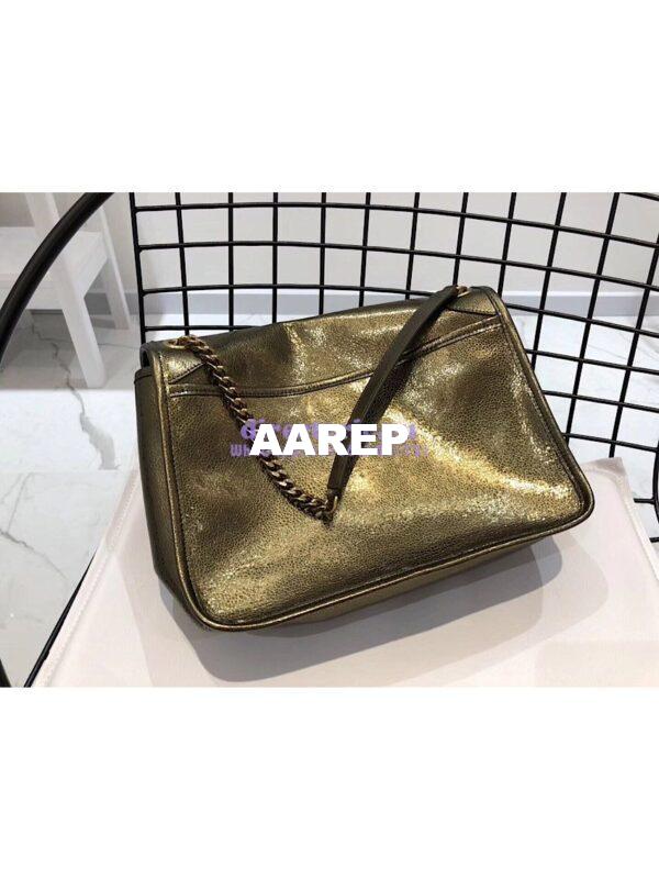 Replica Yves Saint Laurent YSL Niki Medium in Metallic Leather Champagne Gold 13