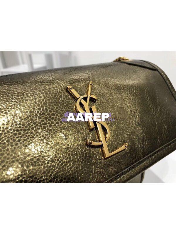 Replica Yves Saint Laurent YSL Niki Baby in Metallic Leather Champagne Gold 5