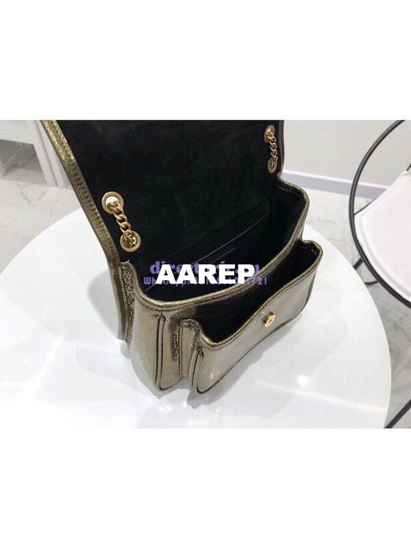 Replica Yves Saint Laurent YSL Niki Baby in Metallic Leather Champagne Gold 9