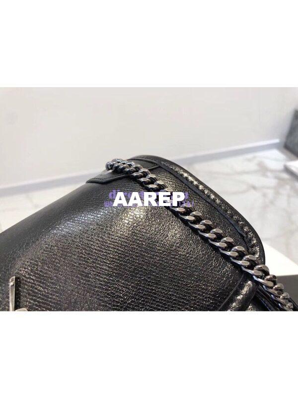 Replica Yves Saint Laurent YSL Niki Baby in Metallic Leather Black 8