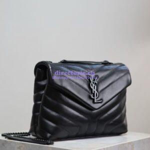 Replica Yves Saint Laurent YSL Loulou Small In Matelassé “Y” Leather Black Black Hardware 494699