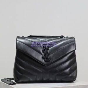 Replica Yves Saint Laurent YSL Loulou Small In Matelassé “Y” Leather Black Black Hardware 494699 2