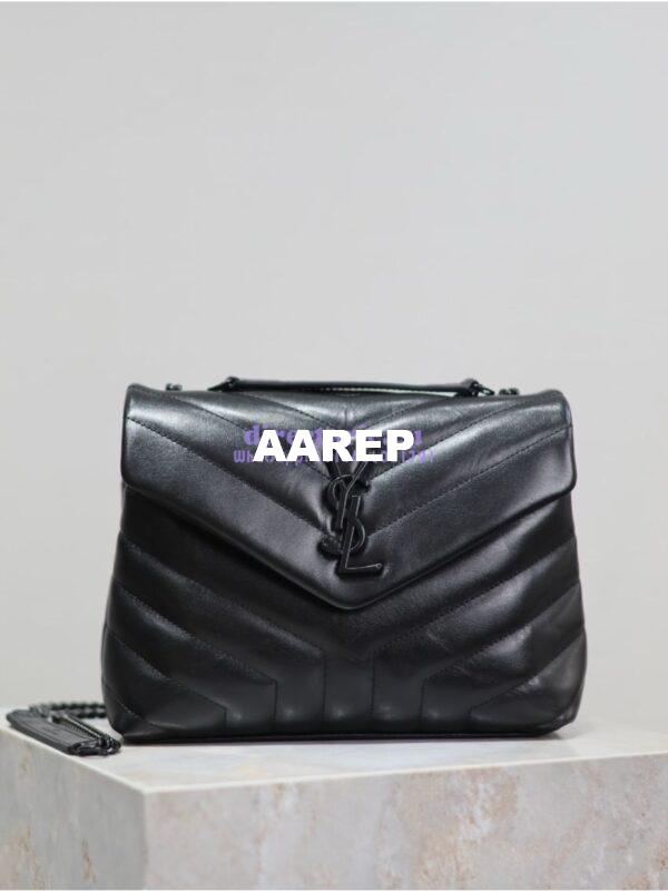 Replica Yves Saint Laurent YSL Loulou Small In Matelassé “Y” Leather Black Black Hardware 494699 2