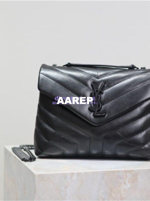 Replica Yves Saint Laurent YSL Loulou Small In Matelassé “Y” Leather Black Black Hardware 494699 3