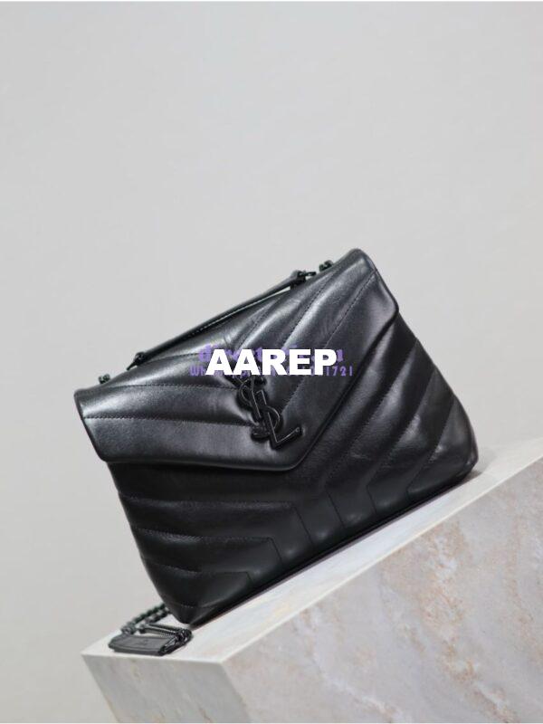 Replica Yves Saint Laurent YSL Loulou Small In Matelassé “Y” Leather Black Black Hardware 494699 4