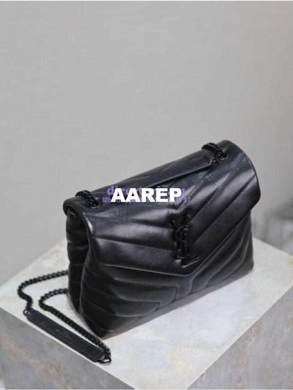 Replica Yves Saint Laurent YSL Loulou Small In Matelassé “Y” Leather Black Black Hardware 494699 6