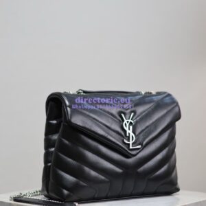 Replica Yves Saint Laurent YSL Loulou Small In Matelassé “Y” Leather Black Silver Hardware 494699