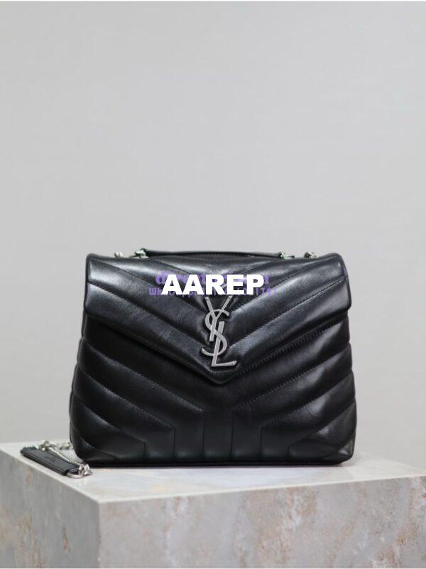 Replica Yves Saint Laurent YSL Loulou Small In Matelassé “Y” Leather Black Silver Hardware 494699 4
