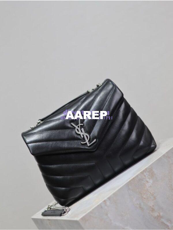 Replica Yves Saint Laurent YSL Loulou Small In Matelassé “Y” Leather Black Silver Hardware 494699 5