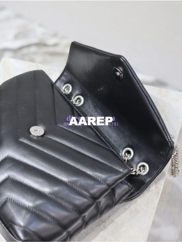 Replica Yves Saint Laurent YSL Loulou Small In Matelassé “Y” Leather Black Silver Hardware 494699 11