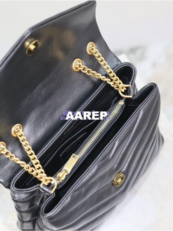 Replica Yves Saint Laurent YSL Loulou Small In Matelassé “Y” Leather Black 494699 10