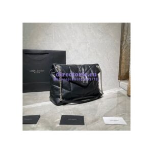 Replica Yves Saint Laurent YSL Loulou Puffer Medium Bag In Quilted Lambskin 5774751 Black Silver 2