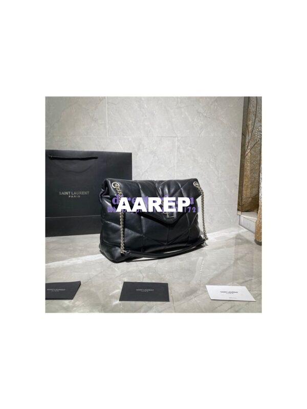Replica Yves Saint Laurent YSL Loulou Puffer Medium Bag In Quilted Lambskin 5774751 Black Silver 4