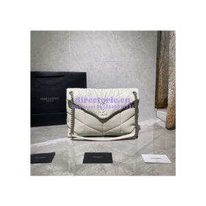 Replica Yves Saint Laurent YSL Loulou Puffer Medium Bag In Quilted Lambskin 5774751 White