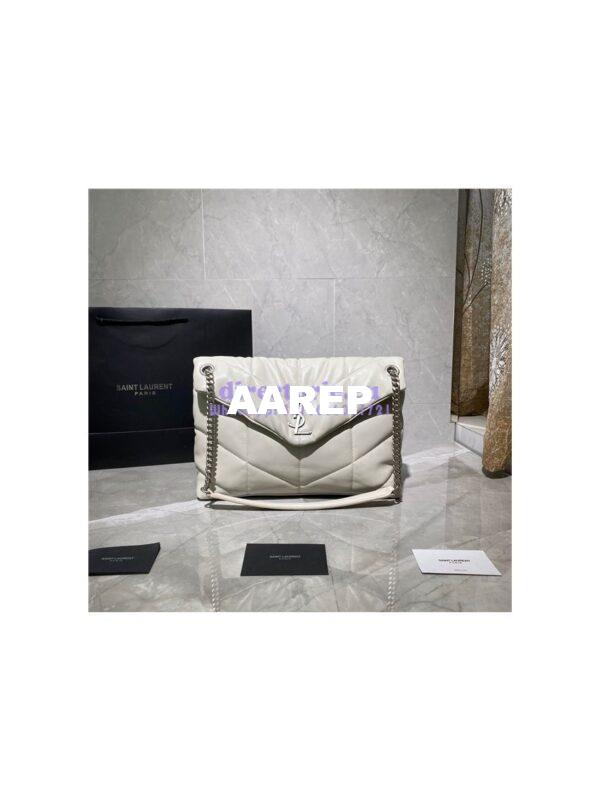 Replica Yves Saint Laurent YSL Loulou Puffer Medium Bag In Quilted Lambskin 5774751 White 3
