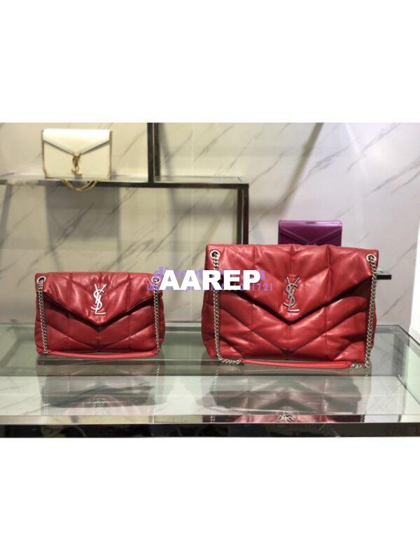 Replica Yves Saint Laurent YSL Loulou Puffer Small Bag In Quilted Lambskin 577476 Red 2