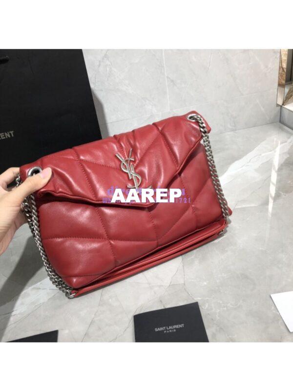 Replica Yves Saint Laurent YSL Loulou Puffer Small Bag In Quilted Lambskin 577476 Red 3