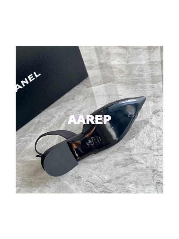 Replica Chanel Slingback in Grossgrain G38362 with Camellia Black 11