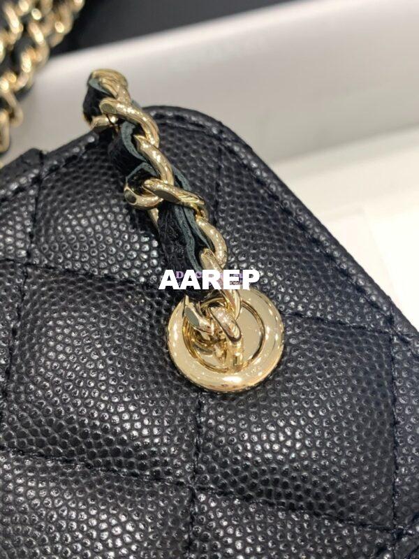 Replica Chanel New 23K Classic Chain Mini Vanity in Grained Calfskin Mirror AP1340 Black 9