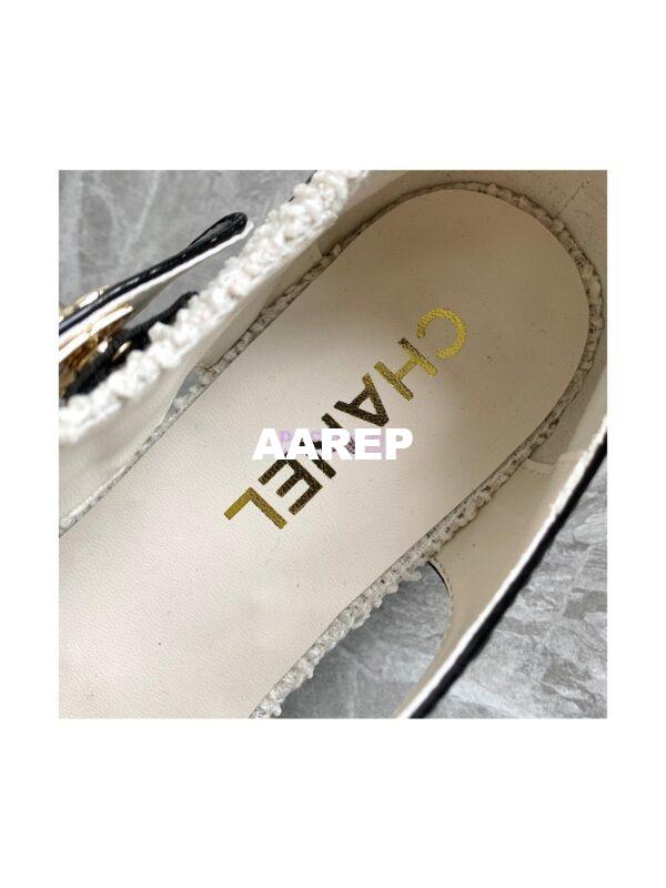 Replica Chanel Ballerina Tweed & Patent Calfskin G38441 Ivory & Black 7