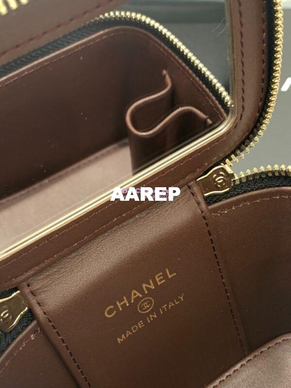 Replica Chanel New 23K Classic Chain Mini Vanity in Grained Calfskin Mirror AP1340 Black 13