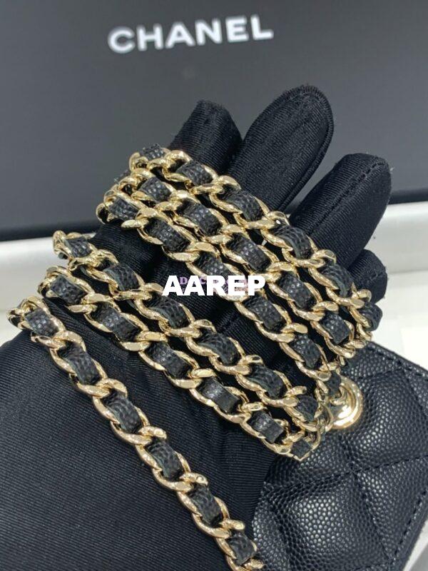 Replica Chanel New 23K Classic Chain Mini Vanity in Grained Calfskin Mirror AP1340 Black 14