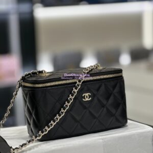 Replica Chanel 23K Small Vanity With Classic Chain in Grained Calfskin with Mirror AP1341 Black